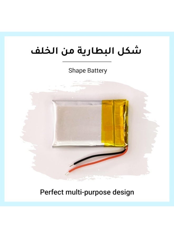 3.7V 600mAh Li-Po Rechargeable Battery , High Capacity Lithium Polymer Cell, Lightweight & Compact, Ideal for Bluetooth Headphones, DIY Electronics & Robotics - Image 2